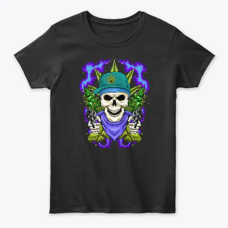 Skull Head Gangsta HipHop Cannabis